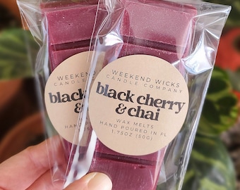 Cherry Chai Wax Melt Gift for her Sweet Scented Wax Melt Soy Wax Melt Tea Wax Melt Sweet Scent Fruity Scent Food Scented Wax Melt Small Gift