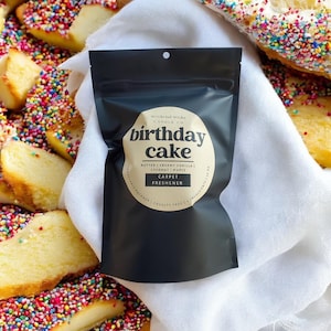 Birthday Cake Carpet Freshener | Bakery Scented | Natural Cleaning Supplies | Environmentally Friendly | Compostable Bags | Carpet Freshener
