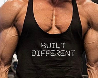 Built Different | Bodybuilding Tank | Workout Tank | Weightlifting Tank | Mens Tank | Stringer Tank | Mens Workout Shirt | Workout Tank