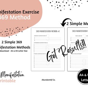 369 Manifestation Journal | 369 Manifestation Method | Law of Attraction Printable Journal | Manifestation Planner | Manifest Gift | A4 Pdf