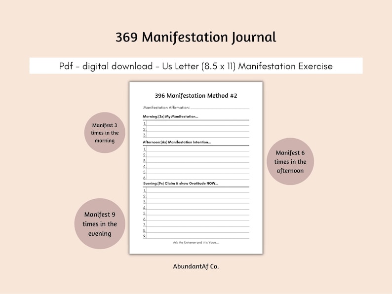 369 Manifestation Journal | 369 Manifest Journal | Law of Attraction ...