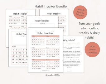 Habit Tracker Bullet Journal | Monthly Habit Tracker Printable | Habit Planner | Habit Tracker Journal | Monthly Tracker