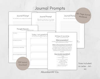 Journal Prompts, Mental Health Journal, Self Care Journal, Writing Prompts, Downloadable Journal Pages
