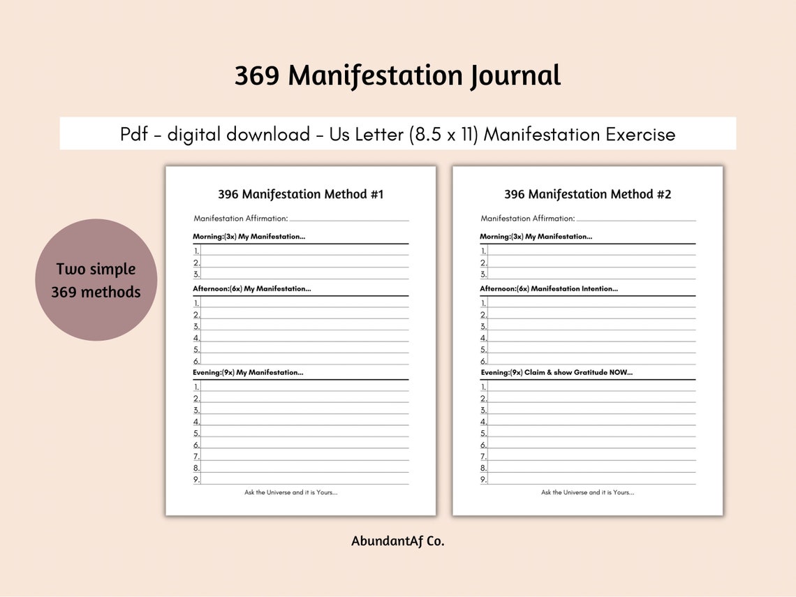 369 Manifestation Journal | 369 Manifest Journal | Law of Attraction ...