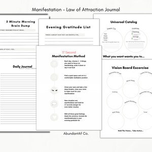 Manifestation Journal, Daily Routine, Wellness Journal, Dream Journal, Printable Manifestation Journal, Law of Attraction Journal