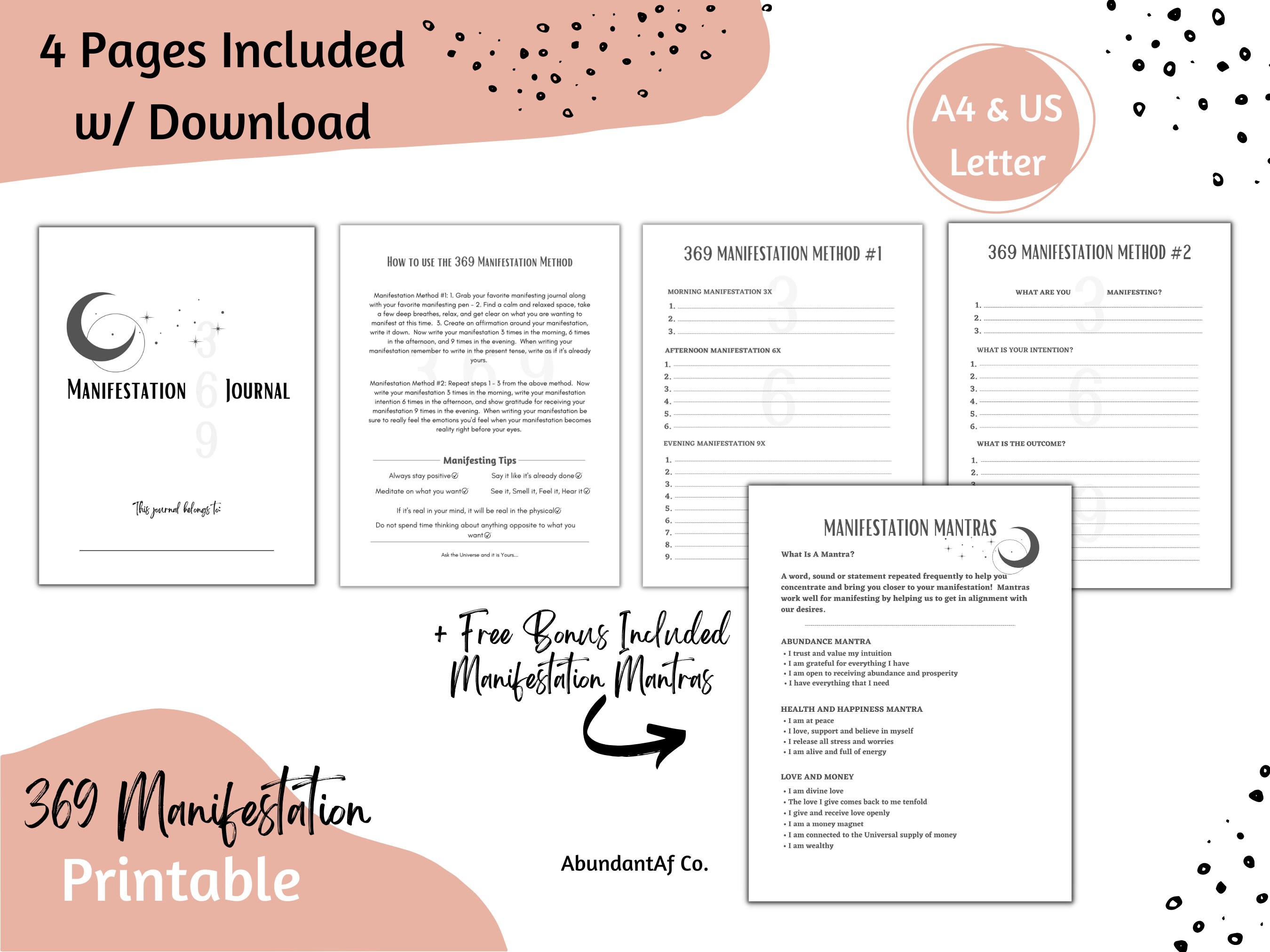 369 Manifestation Journal | 369 Manifestation Method | Law of ...