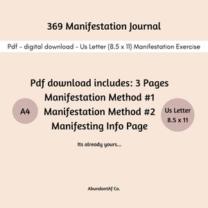 369 Manifestation Journal | 369 Manifest Journal | Law of Attraction ...