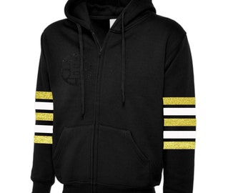 Boston Bruins gold glitter Inspired zip up