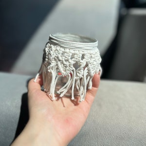 Handmade Macrame Candle Holder: Bohemian Vase, Table Decor