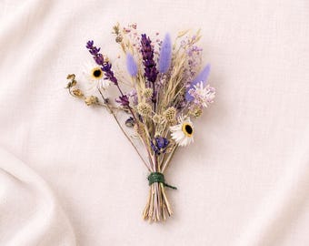 Mini ramo de flores secas / Ramo de eucalipto y flores silvestres, detalle para bodas estilo boho, decoración del hogar.