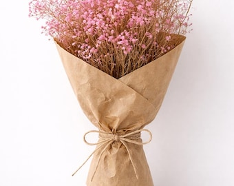 Ramo de gypsophila seca rosa – Decoración de boda Fairycore Baby’s Breath