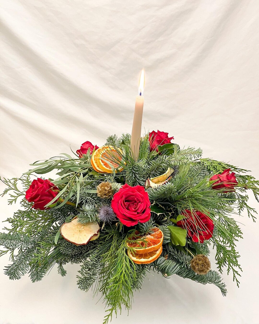 Christmas Table Arrangement, Rustic Christmas Table Decorations ...