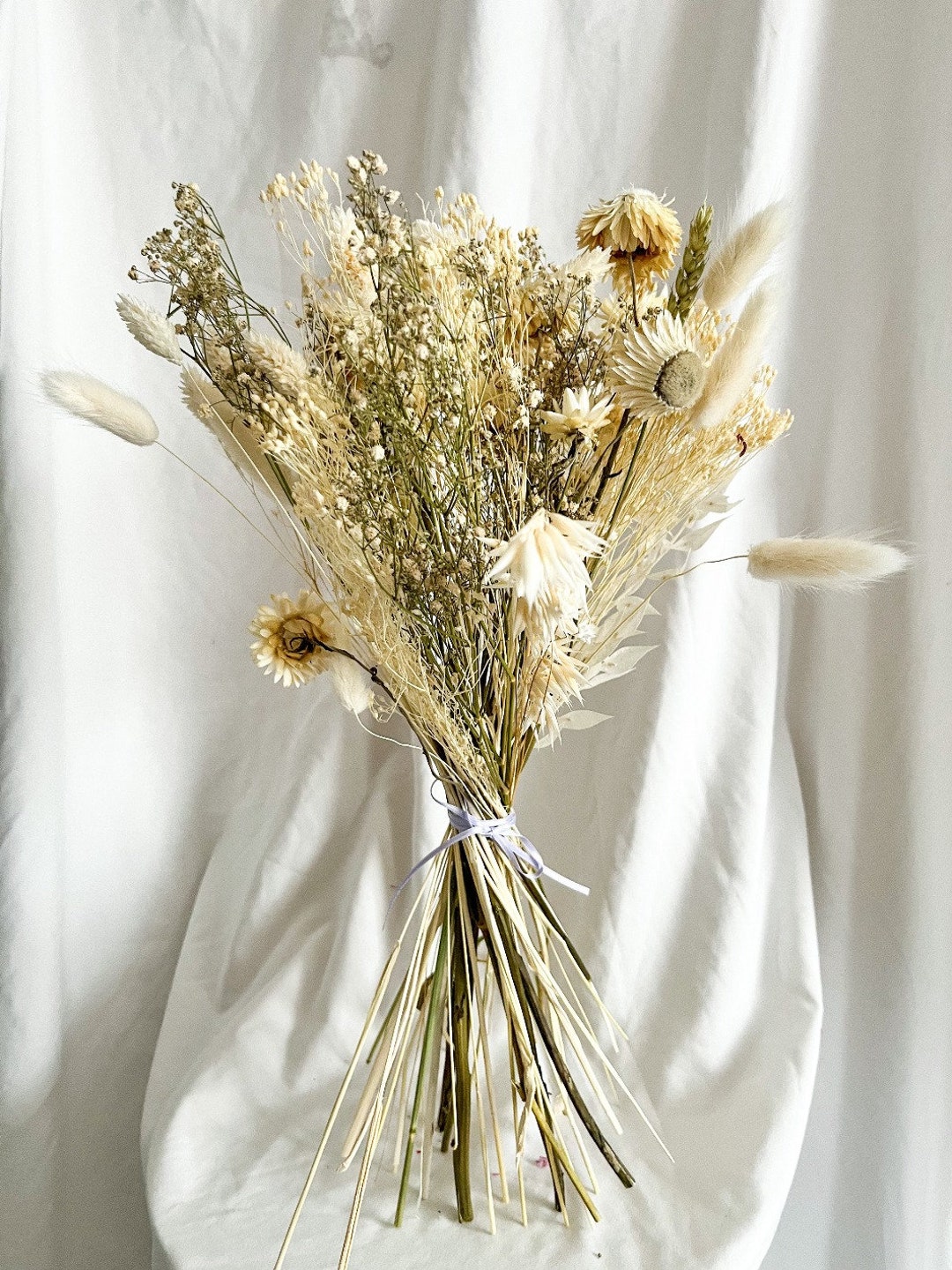 Bouquet Dried White Flower Bouquet, Nude White Flowers, Dried Flower