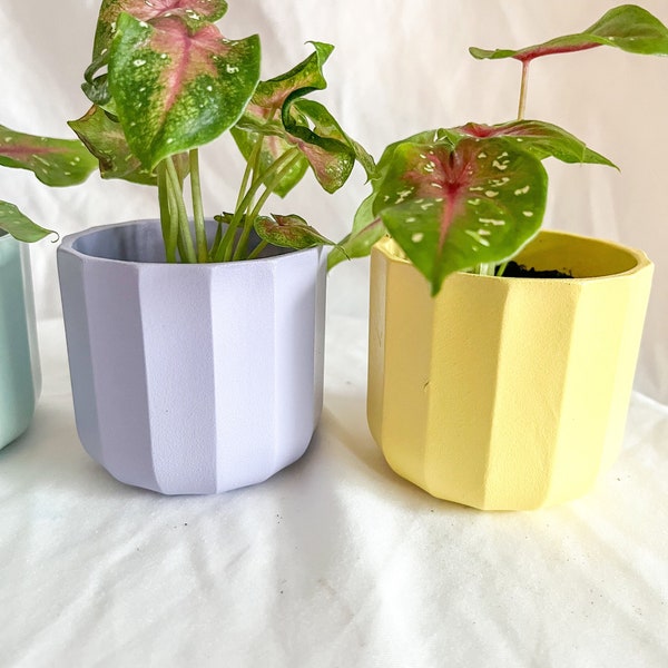 Geo Mini Plant Pot Lilac,Indoor Plant Pot, Cute Planter, Rainbow Plant Pot For Cactus, Pastel Color Geometric Pot, Pastel Home Decor