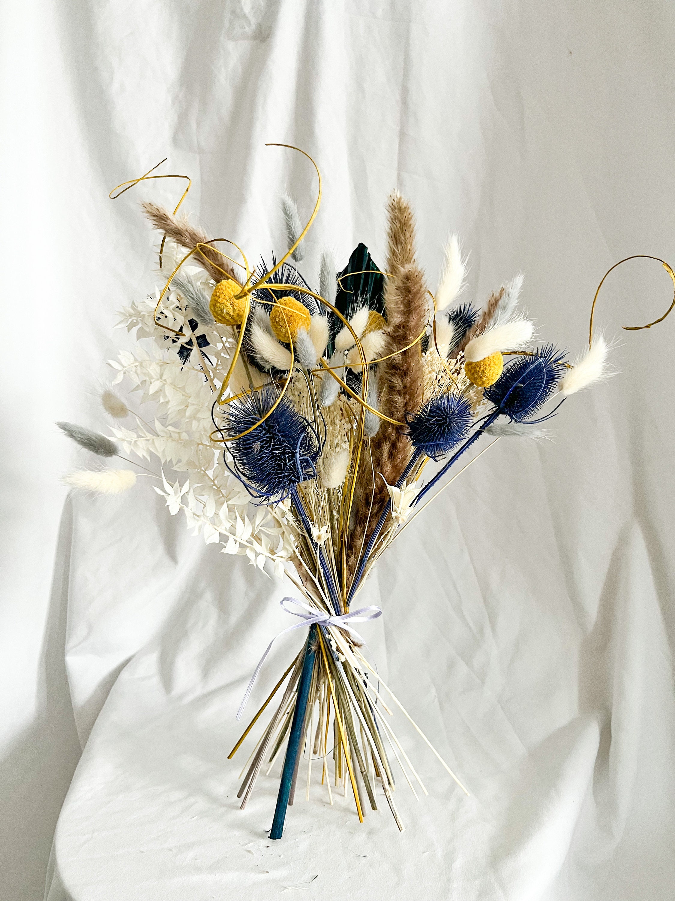 Mini Dried Flower Bouquet With Vase hello Beauty With Gift Tag