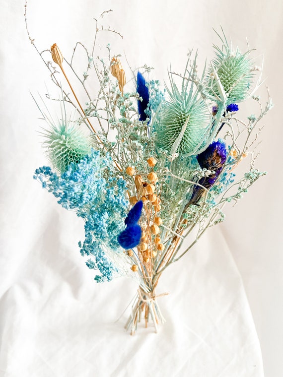 Bouquet Dried Flower Bouquet, Baby Blue Dried Flowers, Dried Flower  Arrangement, Grey Pampas, Bunny Tails, Everlasting Flowers 