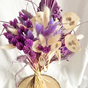 Violet blossom Flower Arrangement | Purple Dried Flower Bouquet | Bridesmaids Bouquets | Smudge Lavender | Bridal Bouquet | Mothers Day Gift