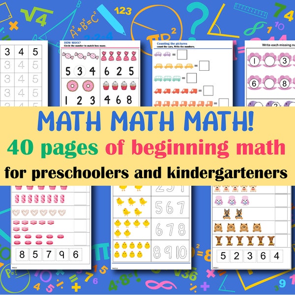 Preschool Math Worksheets: Counting & Addition (PDF Printable)