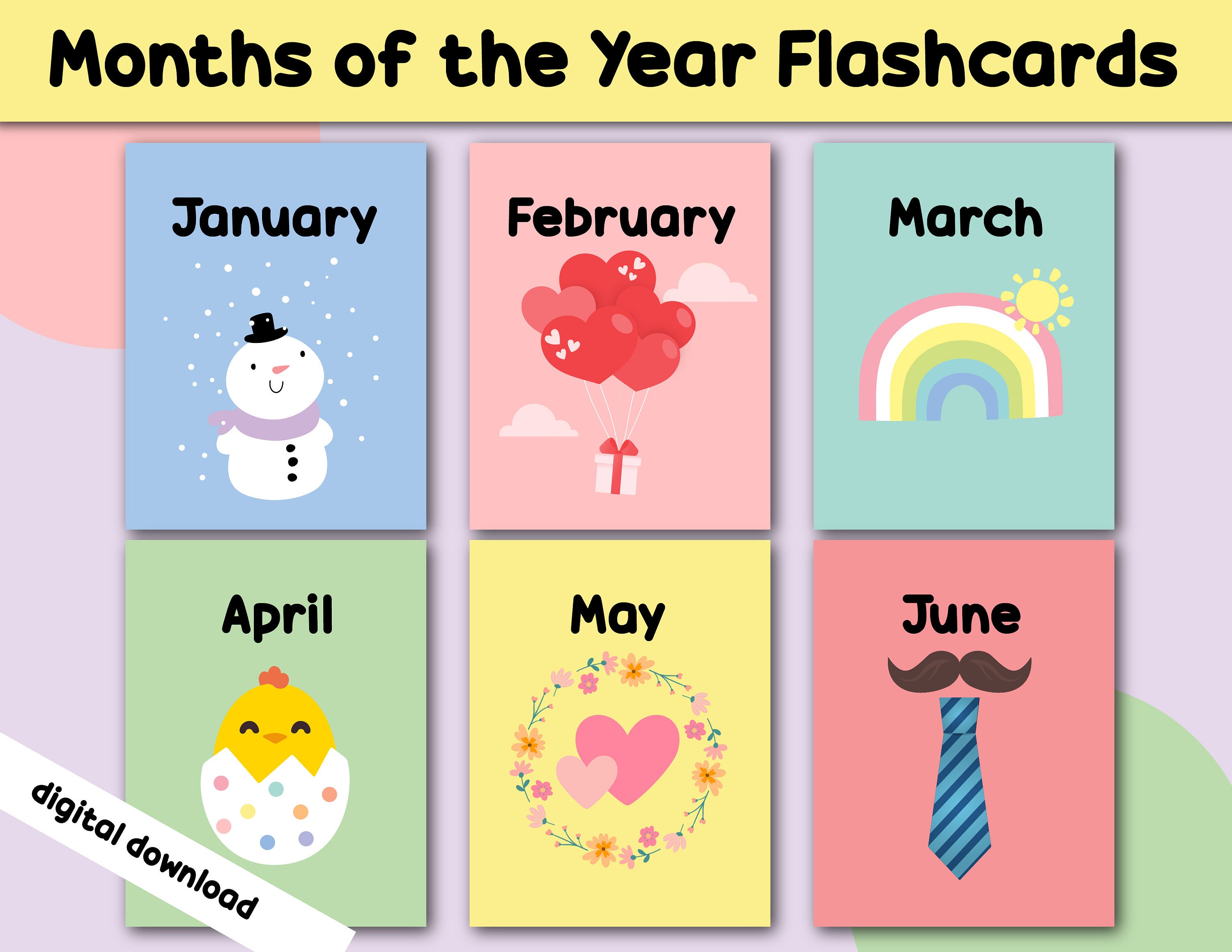 Months of the Year Flashcards, Printable Month of the Year Cards, Preschool  Flashcards, Classroom Decor, Toddler Flashcards, Homelearning 