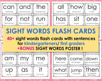 40+ Sight Word Flash Cards