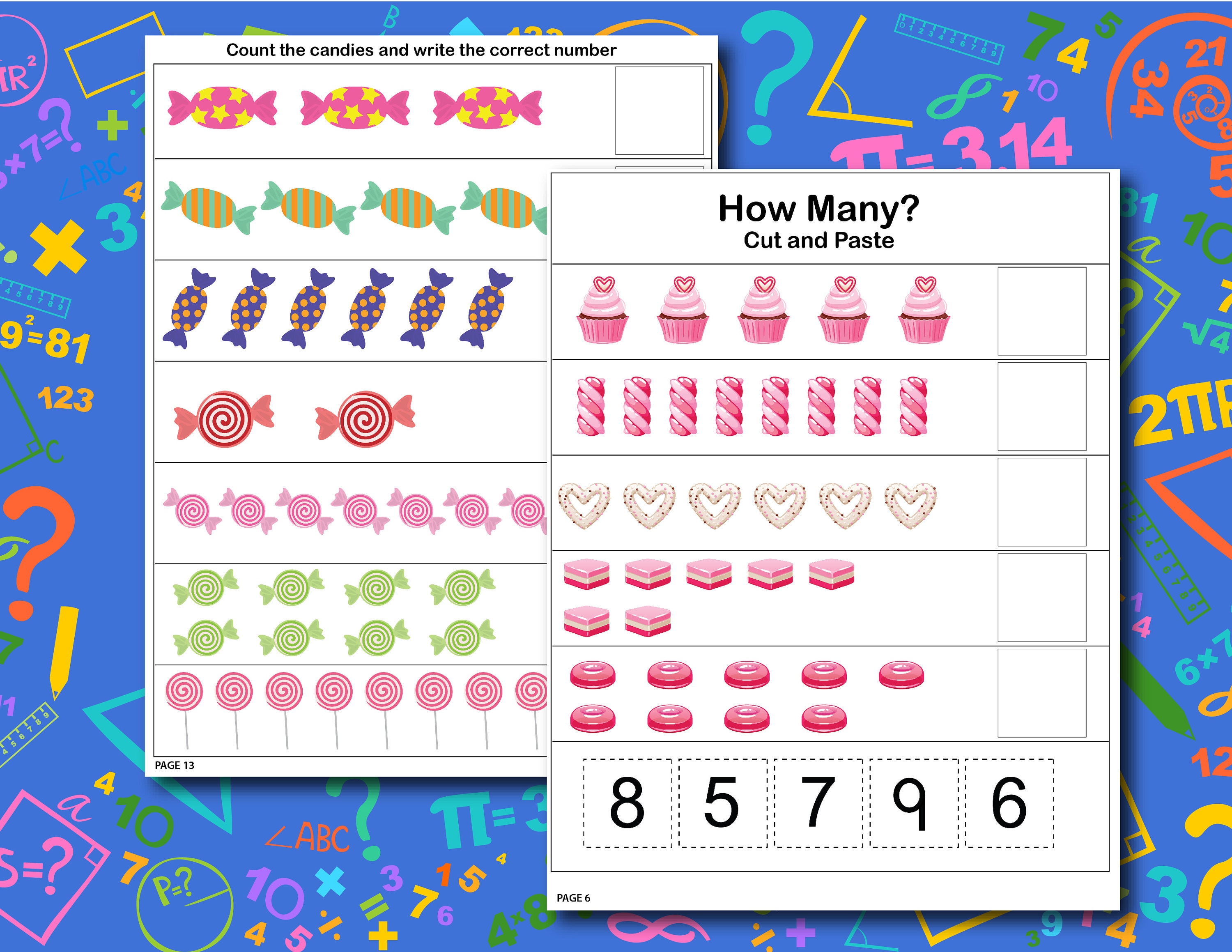 Preschool math: counting and adding.