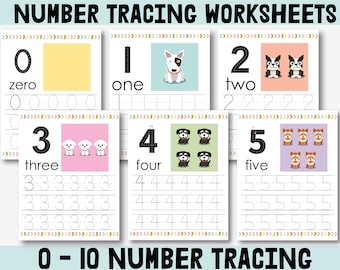 Number Tracing Worksheets 0-10
