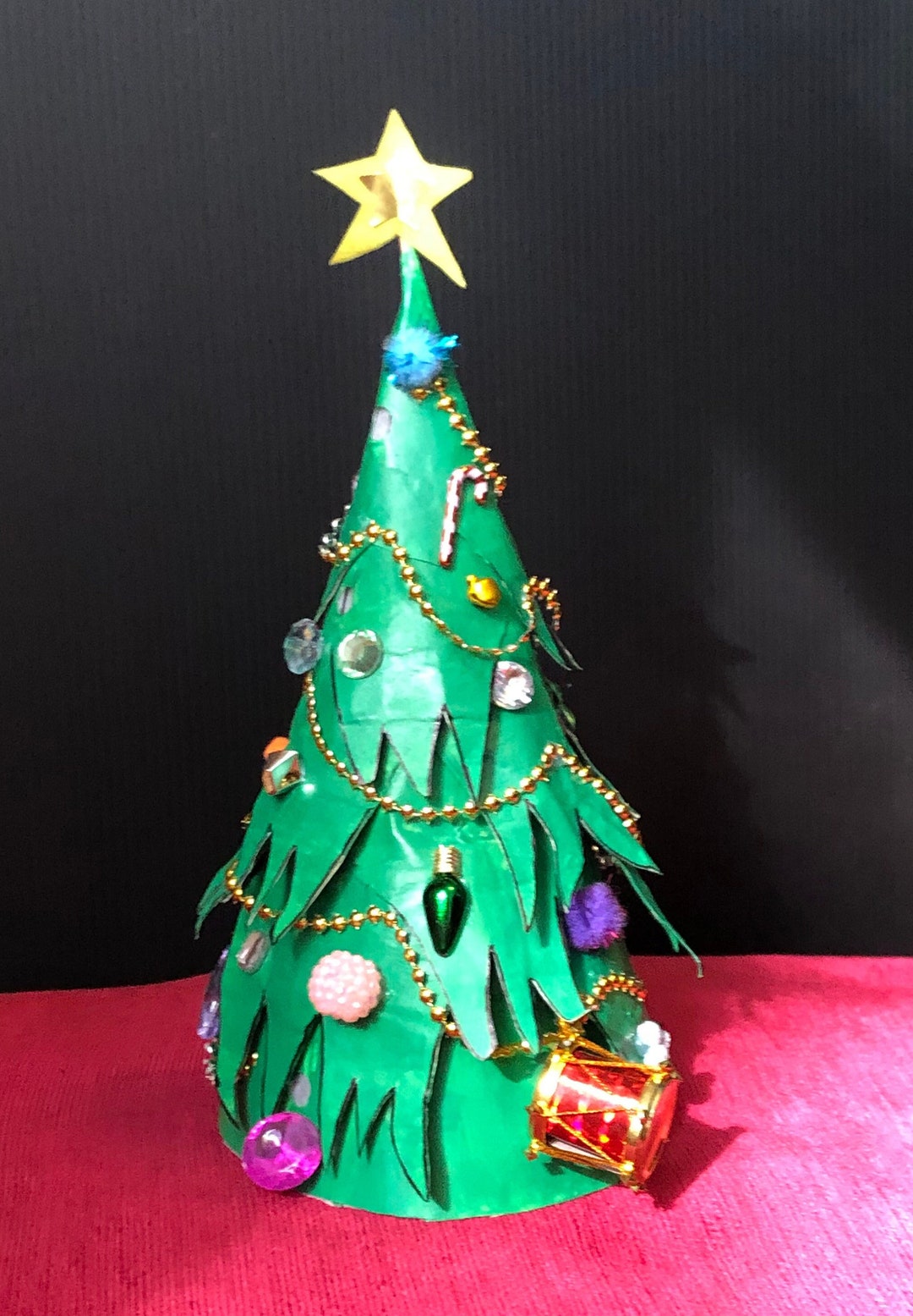 Whoville Christmas Tree, Grinch Christmas Tree, Paper Mache, Retro Christmas Decoration Etsy