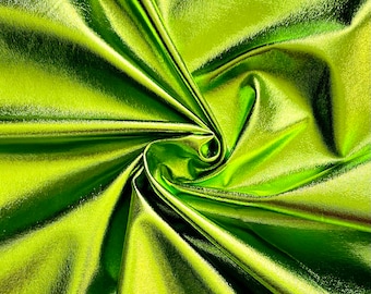 Ready To Ship | Grinch Green | Metallics | 4 Way Stretch | Foil | Bow Making | Apparel | Fabric | Fast Shipping | USA