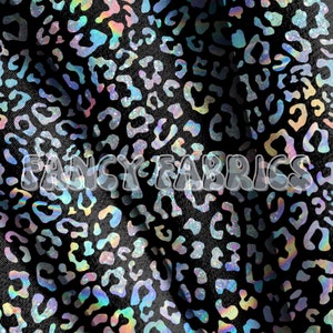 Holo Leopard | Fabric By The Yard | Bullet | Double Brushed Polyester | Swim | Holographic | Mesh | Velvet | TAT - 2-3 weeks