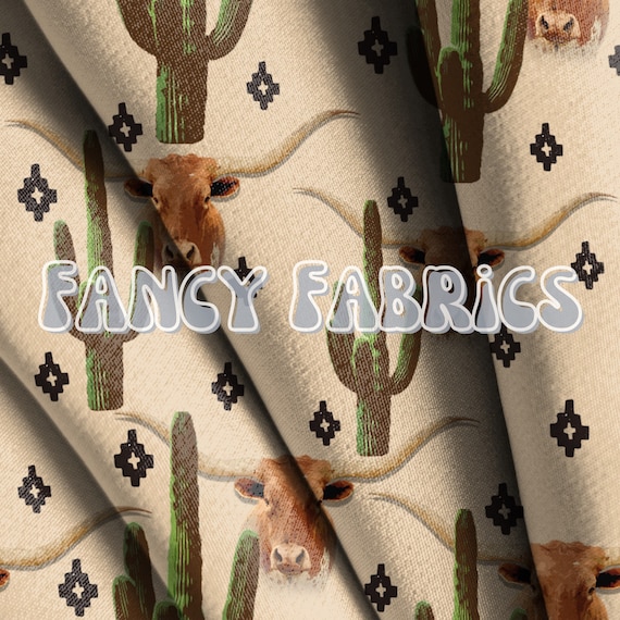 Aztec Longhorns Fabric by the Yard Bullet Double Brushed Etsy