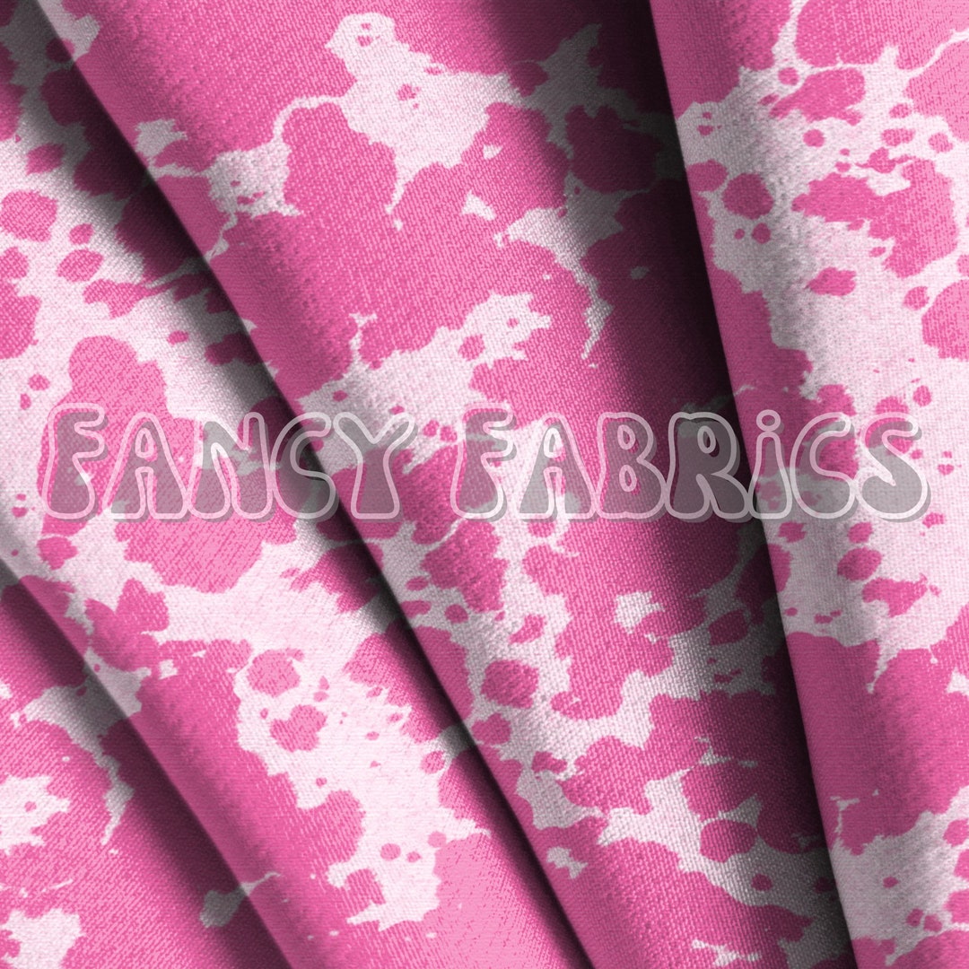 Pink Cowhide Fabric by the Yard Bullet Double Brushed Polyester Swim