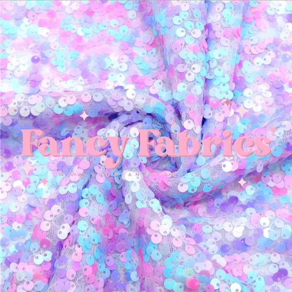 Ready To Ship | Cotton Candy | Stretch Sequin Mesh | Sequin Mesh | Hair Crafts | Bow Making | Apparel | Stretch Mesh | USA | Fast Shipping