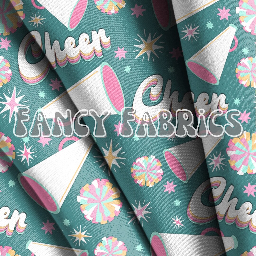 Cheer teal Fabric by the Yard Bullet Double Brushed Polyester Swim