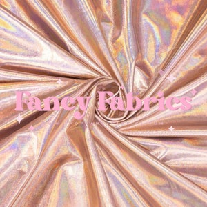 Rose Gold | Holographic 2.0 | 2 Way Stretch | Bow Making | Apparel | Holographic Fabric | Fast Shipping | USA