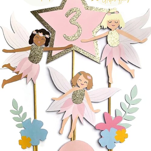Personalised Fairy Cake Topper Fairy Party Cake Topper Fairy - Etsy