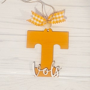 The University of Tennessee Volunteers Christmas tree ornament, UT, Vols, Hand painted, Sanded Poplar