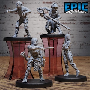 Mummy Army Set of 8 DND Miniatures Death Desert Collection Dungeons and Dragons Resin 3d Printed