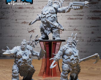 Cannibal Mutant Set of 3 DND Miniatures Void Incarnate Collection Dungeons and Dragons - Lovecraft Cthulhu Cosmic Horror