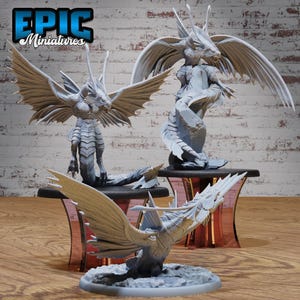 Ocean Wyvern Set of 3 DND Miniatures Mysterious Ocean Collection Dungeons and Dragons Mini Resin 3d Printed