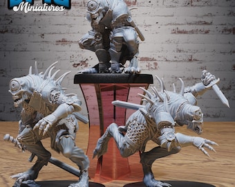 Nothic Knight Set of 3 DND Miniatures Magical Library Collection Dungeons and Dragons Mini Resin 3d Printed