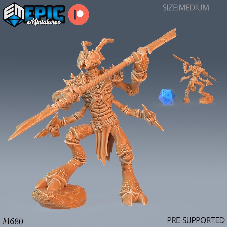 Thri Kreen Insectoid Ant Set of 3 DND Miniatures Caves of Despair ...