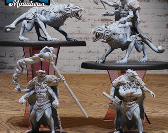 Savanna Troll Set of 4 DND Miniatures Safari Tour Collection Dungeons and Dragons Mini Resin 3d Printed
