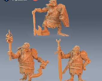Duck Folk Mercenary Set of 3 DND Miniatures Cruel Marshes Collection Dungeons and Dragons Mini Resin 3d Printed Duckfolk Waterfowl Donald