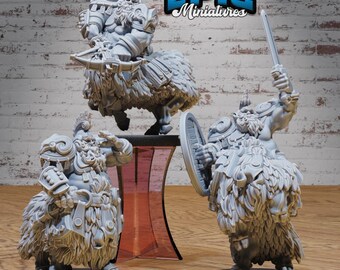 Goat Centaur Set of 3 DND Miniatures Dwarf Army Pack Collection Dungeons and Dragons Mini Resin 3d Printed