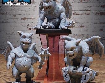 Gargoyle Kid Set of 3 DND Miniatures Cultist Circle Collection Dungeons and Dragons Mini Resin 3d Printed