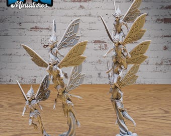Pixie Swarm Set of 2 DND Miniatures Old Fables Collection Dungeons and Dragons Mini Resin 3d Printed Fairy