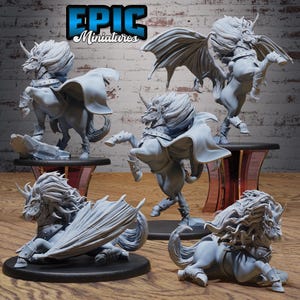 Dark Unicorn Set of 5 DND Miniatures Adventurers Guild Collection Dungeons and Dragons Resin 3d Printed