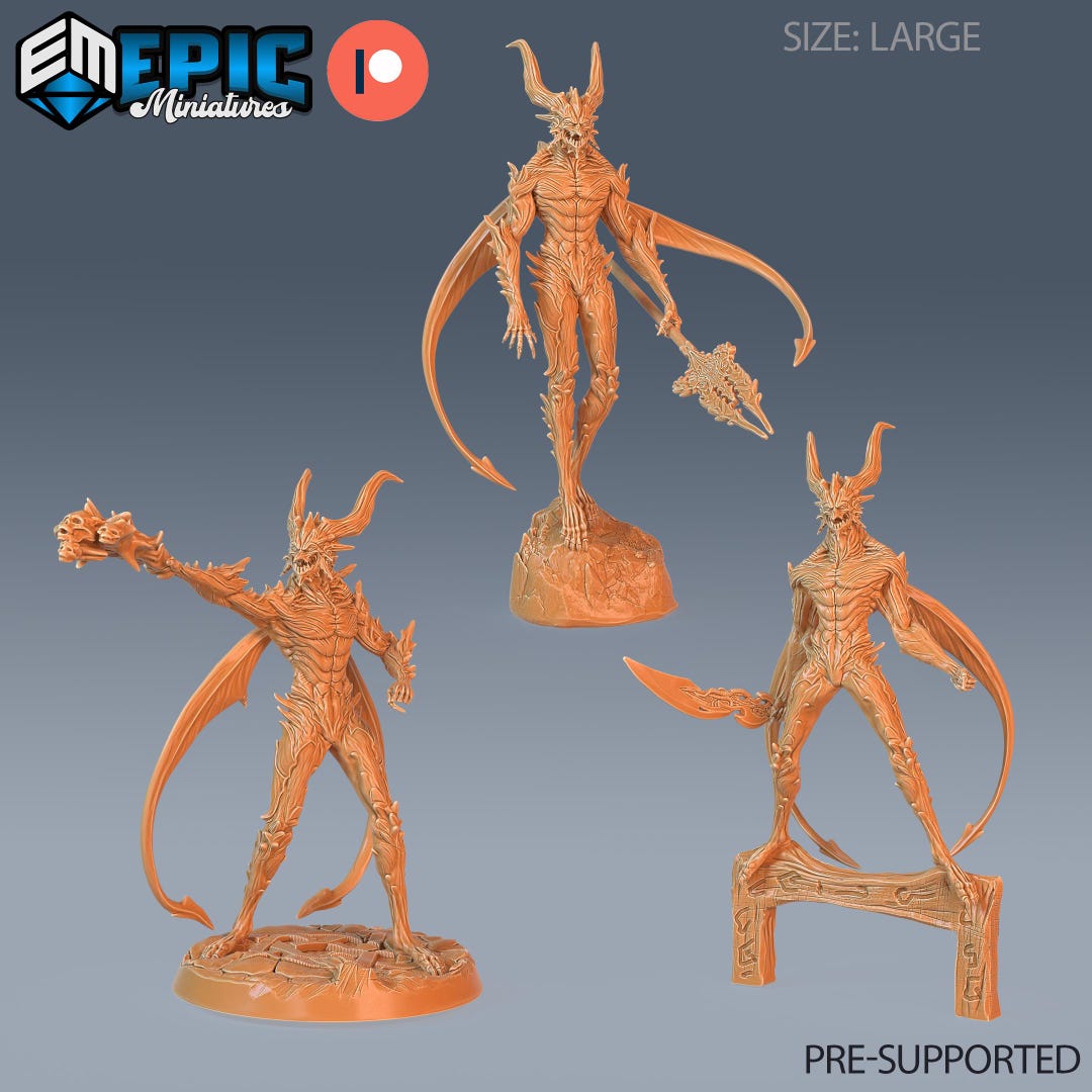 Arch Devil Set of 3 DND Miniatures Deadly Sins Collection Dungeons and ...