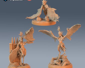 Harpy Lady Set of 3 DND Minis | Monster Rampage Collection | TTRPG | Chult Tomb of Annihilation Wildemount Out of the Abyss