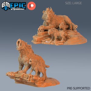 Sabertooth Tiger Set of 2 DND Miniatures Ancient Cold Collection Dungeons and Dragons Mini Resin 3d Printed